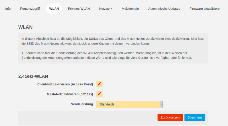 Bild: LuCi-WEB-GUI - Definition WLAN-Netze für Freifunk