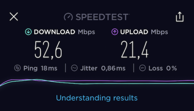 Bild Speedtest am Mobiltelefon Bild Speedtest am Mobiltelefon